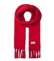Sciarpa autunnale da donna JJXX JXLeslie con frange - Sciarpa lunga e morbida in tessuto - Sciarpa invernale semplice - Rosso fuoco