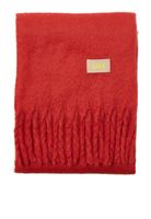 Sciarpa autunnale da donna JJXX JXLeslie con frange - Sciarpa lunga e morbida in tessuto - Sciarpa invernale semplice - Rosso fuoco