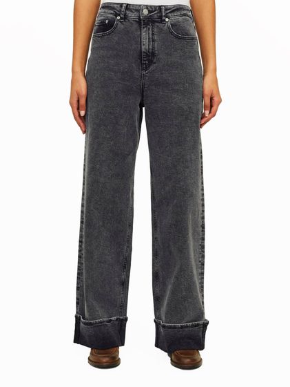 JJXX Tokyo Wide Fold High Waist Jeans gray denim