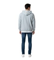 Sudadera con capucha y cremallera Rough Capital Teddy para hombre, informal y cómoda, gris claro