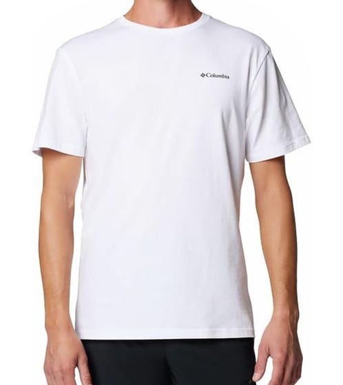 Columbia North Cascades Short Sleeve T-Shirts White/Hexagonal Flag