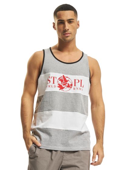 STAPLE Pigeon Globe Bedruckte Tanktops grau