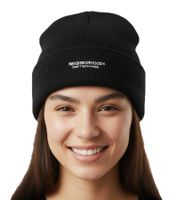 Neighborhood Unisex Hat with Logo Lettering Winter Hat Black Neighborhood Unisex Hat with Logo Lettering Winter Hat Black