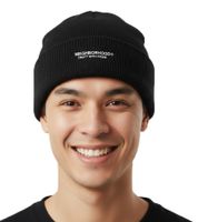 Neighborhood Unisex Hat with Logo Lettering Winter Hat Black Neighborhood Unisex Hat with Logo Lettering Winter Hat Black