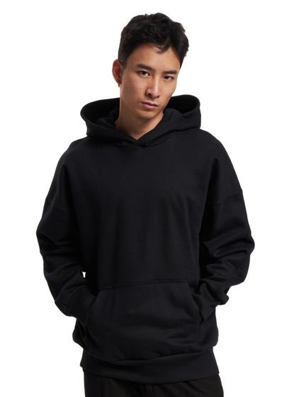 ONLY & SONS Dan Life Entspannter Kapuzenpullover aus schwerem Sweatstoff in Schwarz