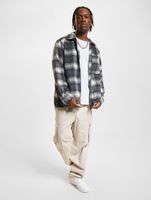 ONLY & SONS Austin Wool Zip Overshirt grau Nadelstreifen/Antikweiß