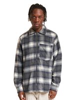 ONLY & SONS Austin Wool Zip Overshirt grau Nadelstreifen/Antikweiß