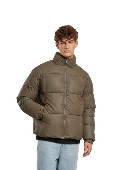 ONLY & SONS Gage puffer jackets in rubber look caribou