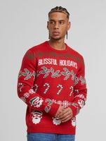 ONLY & SONS Xmas Reg 5 Allover Crew Strickpullover, pompeianrot, glückselig