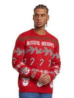 ONLY & SONS Xmas Reg 5 Allover Crew Strickpullover, pompeianrot, glückselig