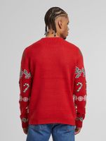 ONLY & SONS Xmas Reg 5 Allover Crew Strickpullover, pompeianrot, glückselig