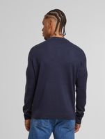 ONLY & SONS Xmas Reg 5 Aplication Rundhals-Strickpullover in Dunkelmarine mit Auto