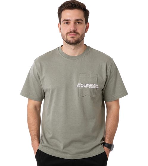 T-shirt homme ROUGH. Basil avec poche poitrine, chemise en coton, vert
