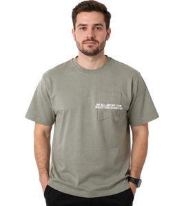 ROUGH. Basil Herren T-Shirt mit Brusttasche Baumwoll-Shirt Grün