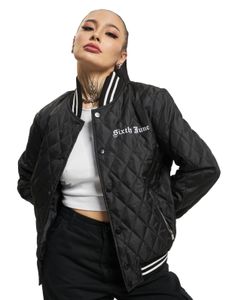 Chaqueta universitaria acolchada negra Sixth June Crew