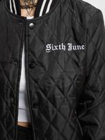 Chaqueta universitaria acolchada negra Sixth June Crew