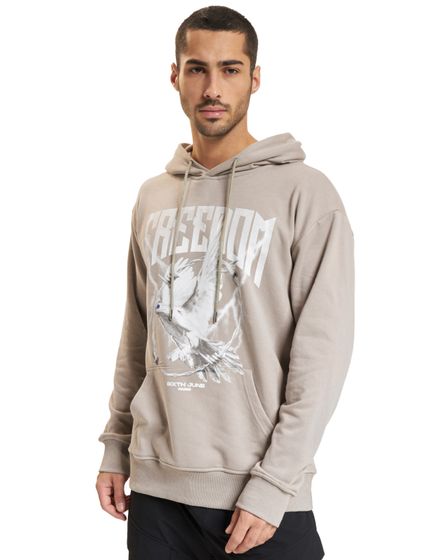 Sixth June Freedom Bedruckte Hoodies grau