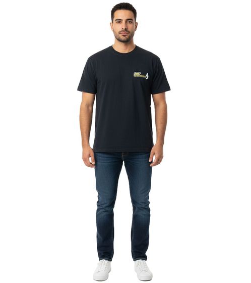 ROUGH. Camiseta de hombre con estampado grande en la espalda, manga corta, algodón, color negro.