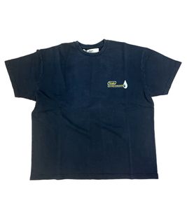 ROUGH. T-Shirt mit großem Rücken-Print Kurzarm-Shirt Baumwoll-Shirt Schwarz