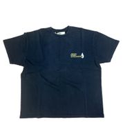 ROUGH. T-Shirt mit großem Rücken-Print Kurzarm-Shirt Baumwoll-Shirt Schwarz