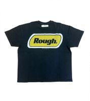 ROUGH. T-Shirt mit großem Rücken-Print Kurzarm-Shirt Baumwoll-Shirt Schwarz