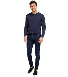 2Y Premium Herren Skinny-Fit Jeans im 5-Pocket-Style Denim-Hose Baumwoll-Hose Denim-Blau