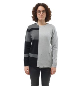 Pull unisexe en maille Poplar 2Y Premium, coupe classique, maille fine, gris