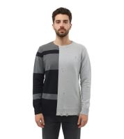 Pull unisexe en maille Poplar 2Y Premium, coupe classique, maille fine, gris