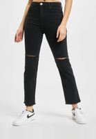 2Y Premium Damen Destroyed Mom Fit Denim schwarz