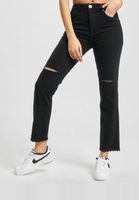 2Y Premium Damen Destroyed Mom Fit Denim schwarz