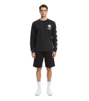 Camicia a maniche lunghe ROUGH Ancient Emblem da uomo con lavaggio distintivo e look urbano, nera