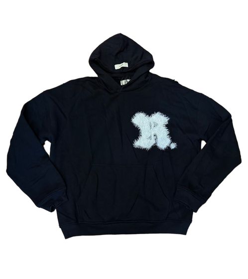 ROUGH. Herren Hoody mit Kapuze Baumwoll-Pullover Kapuzen-Pullover Schwarz