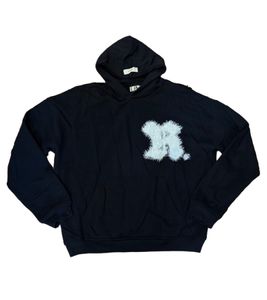 Sudadera con capucha de algodón ROUGH. para hombre, color negro