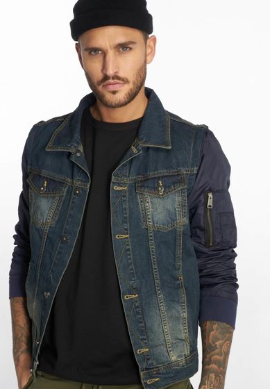 vsct bomber sleeve denim jacket blue