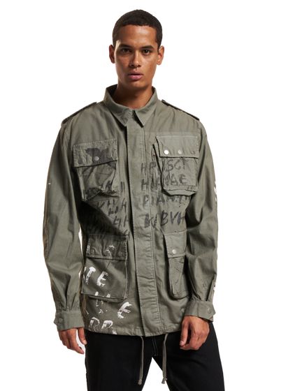 vsct Handbemalte Militär-Übergangsjacke grau