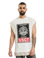 Camiseta 2 en 1 vsct con motivo de ojo extragrande, color crudo
