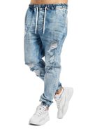 Jean anti-ajustement à lacets et revers Noah vsct bleu délavé Jean anti-ajustement à lacets et revers Noah vsct bleu délavé