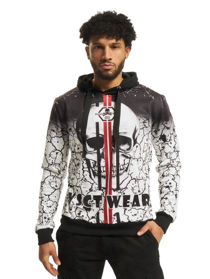 vsct Splatter Skull Hoodie weiß