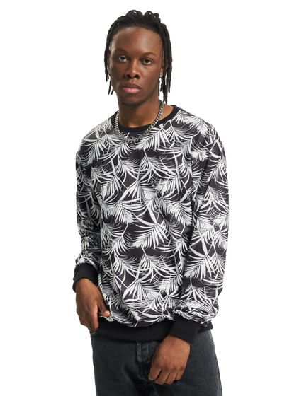 vsct Palmleaf Rundhals-Sweatshirt Schwarz/Weiß