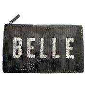 NEW LOOK Belle Women's Sequin Handbag with Zipper, Black