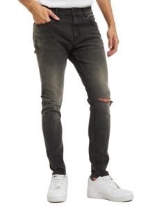 Criminal Damage skinny jeans in rip wash, grey