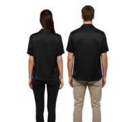 Camisa de seda ROUGH., elegante camisa de manga corta, camisas de franela, negra