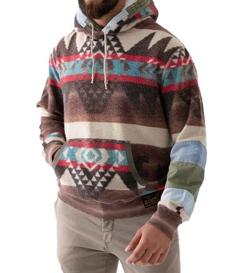 POLO RALPH LAUREN Men's Ethnic Pattern Hoodie Brown/White/Green