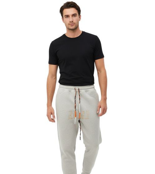 ROUGH. Nabe Herren Jogginghose mit Logo-Stickerei Baumwoll-Hose Grau