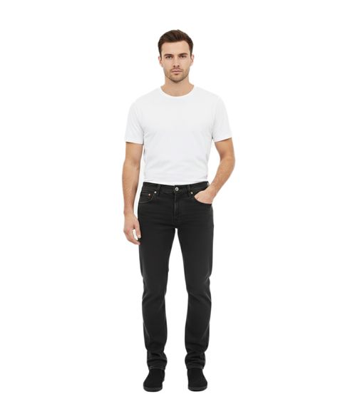 Vaqueros Acne Studios River de 5 bolsillos para hombre, corte holgado, color negro desgastado
