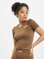 Missguided Nahtloses Ripp-T-Shirt braun