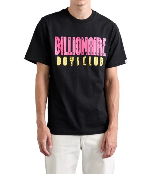 Billionaire Boys Club Straight Logo T-Shirt with Large Brand Lettering Print, Round Neck, Black Cotton T-Shirt