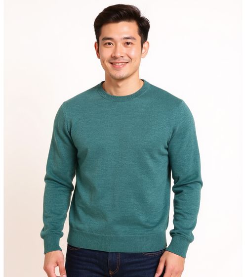 Maglione da uomo in lana merino BARO Cousteau, elegante maglione lavorato a maglia, verde menta