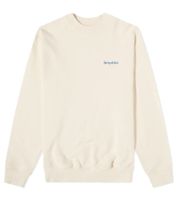 Sporty & Rich Unisex Luxury Sweatshirt Classic Logo Crew Sweat Milch/Blau