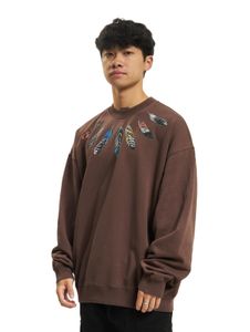 Maglione comfort Marcelo Burlon Collar Feathers marrone